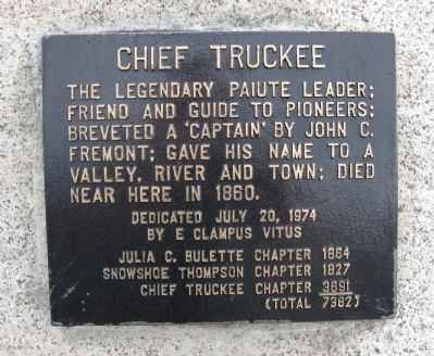 Chief Truckee Marker image. Click for full size.