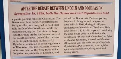 Middle Section (Side One) - - Rally After the Debate / Lincoln in Coles County Marker image. Click for full size.