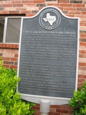 County Line Baptist Church and Cemetery Marker image. Click for full size.