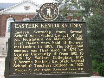 Eastern Kentucky Univ. Marker image. Click for full size.