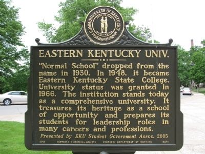 Eastern Kentucky Univ. Marker image. Click for full size.