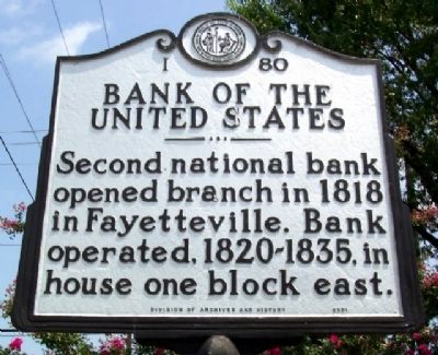 Bank of the United States Marker image. Click for full size.