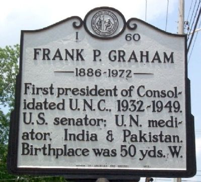Frank P. Graham Marker image. Click for full size.