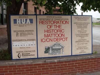 "Restoration Project - Sign" - -Mattoon Depot image. Click for full size.