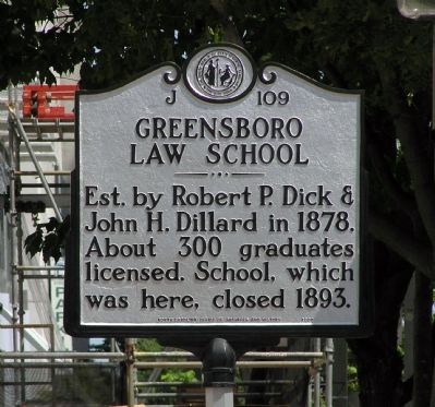 Greensboro Law School Marker. Click for full size. Greensboro Law School Marker image. Click for full size.