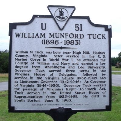 William Munford Tuck Marker image. Click for full size.
