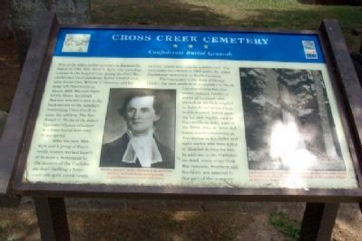 Cross Creek Cemetery Marker. Click for full size. Cross Creek Cemetery Marker image. Click for full size.