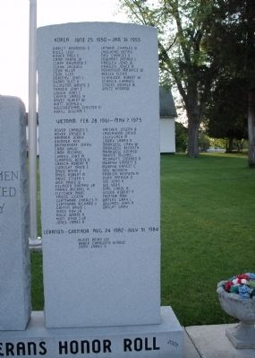 Right Panel - - Grandview Township Veterans Honor Roll Marker. Click for full size. Right Panel - - Grandview Township Veterans Honor Roll Marker image. Click for full size.