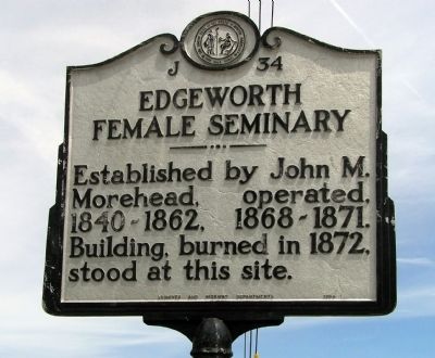 Edgeworth Female Seminary Marker image. Click for full size.