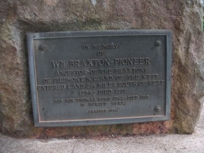 In Memory of William Braxton - Pioneer Marker image. Click for full size.