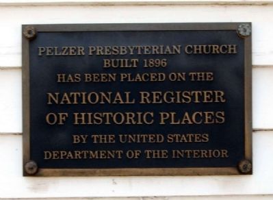 Pelzer Presbyterian Church Marker image. Click for full size.