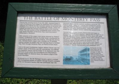 The Battle of Monterey Pass Marker. Click for full size. The Battle of Monterey Pass Marker image. Click for full size.