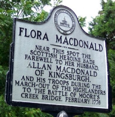 Flora Macdonald Marker. Click for full size. Flora Macdonald Marker image. Click for full size.