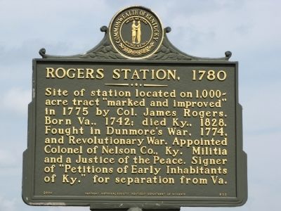 Rogers Station, 1780 Marker image. Click for full size.