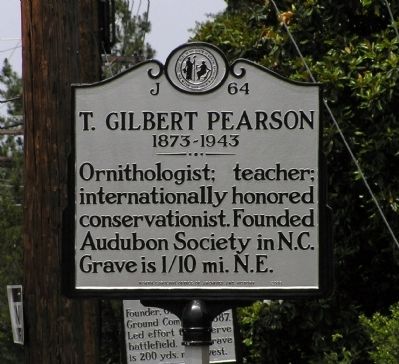 T. Gilbert Pearson Marker image. Click for full size.