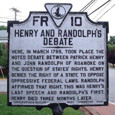 Henry and Randolph's Debate Marker image. Click for full size.