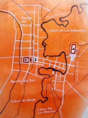 Map of San Antonio de Béjar at close of the 18c. image. Click for full size.