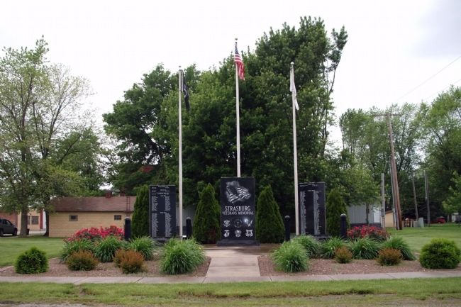 Looking West - - Strasburg Veterans Memorial Marker image. Click for full size.