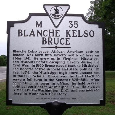Blanche Kelso Bruce Marker. Click for full size. Blanche Kelso Bruce Marker image. Click for full size.