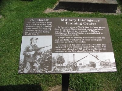 Military Intelligence Training Center Marker image. Click for full size.