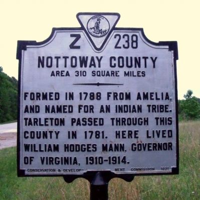 Nottoway County Marker (obverse). Click for full size. Nottoway County Marker (obverse) image. Click for full size.