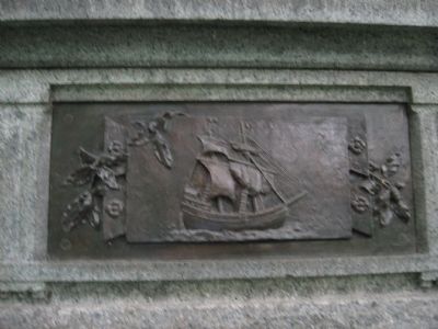 Bronze Relief on the Granite Pedestal. Click for full size. Bronze Relief on the Granite Pedestal image. Click for full size.