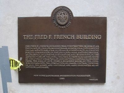 The Fred F. French Building Marker image. Click for full size.