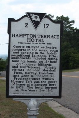 Hampton Terrace Hotel Marker reverse side image. Click for full size.