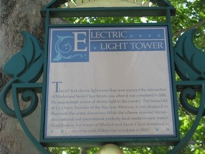Electric Light Tower Marker. Click for full size. Electric Light Tower Marker image. Click for full size.