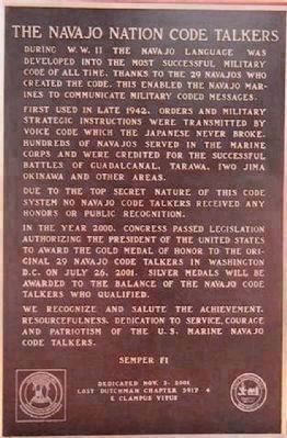The Navajo Nation Code Talkers image. Click for full size.