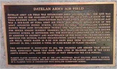 Datelan Army Air Field Marker image. Click for full size.