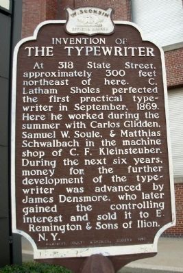 Invention of the Typewriter Marker. Click for full size. Invention of the Typewriter Marker image. Click for full size.