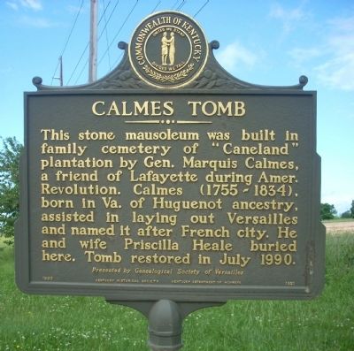 Calmes Tomb Marker image. Click for full size.