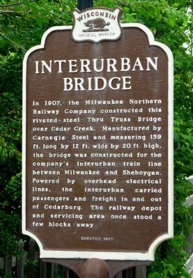 Interurban Bridge / Riding the Interurban (Two Sided Marker) Marker image. Click for full size.
