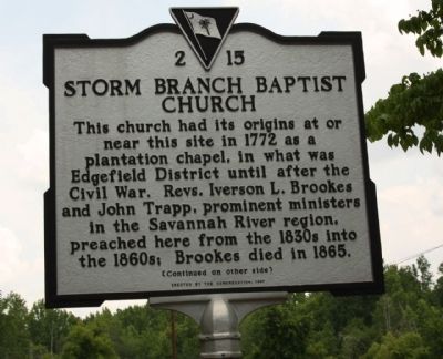 Storm Branch Baptist Church Marker image. Click for full size.