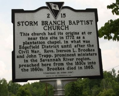 Storm Branch Baptist Church Marker. Click for full size. Storm Branch Baptist Church Marker image. Click for full size.