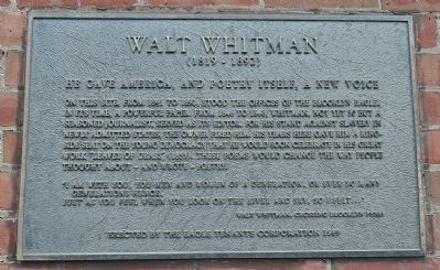 Walt Whitman Marker image. Click for full size.