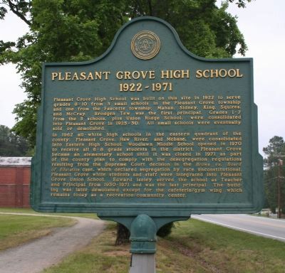 Pleasant Grove High School Marker image. Click for full size.