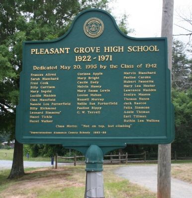 Pleasant Grove High School Marker image. Click for full size.