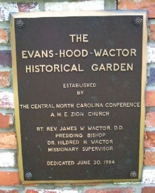 Evans-Hood-Wactor Historical Garden Marker image. Click for full size.