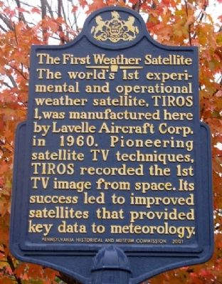 The First Weather Satellite Marker image. Click for full size.