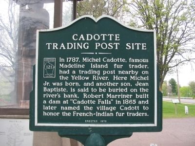 Cadotte Trading Post Site Marker. Click for full size. Cadotte Trading Post Site Marker image. Click for full size.