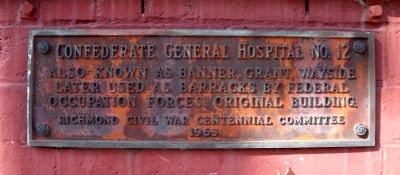 Confederate General Hospital No. 12 Marker. Click for full size. Confederate General Hospital No. 12 Marker image. Click for full size.