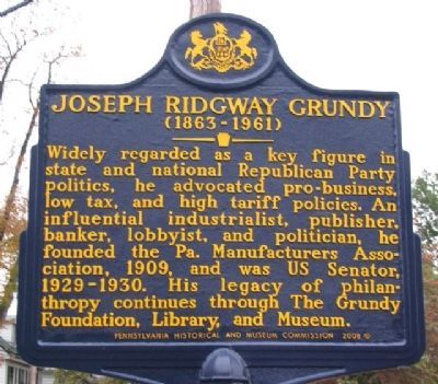 Joseph Ridgway Grundy Marker image. Click for full size.