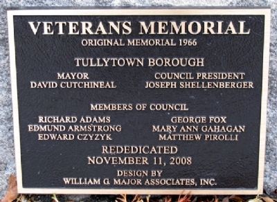 Tullytown Veterans Memorial Marker image. Click for full size.