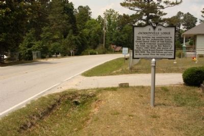 Jacksonville School / Jacksonville Lodge Marker, looking north along Huber Clay Road image. Click for full size.