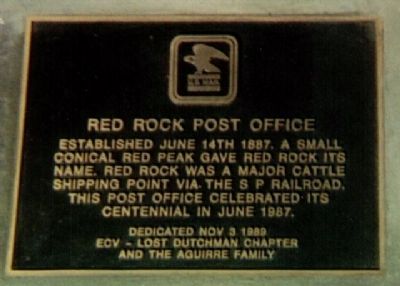 Red Rock Post Office Marker image. Click for full size.