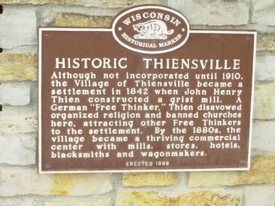 Historic Thiensville Marker. Click for full size. Historic Thiensville Marker image. Click for full size.