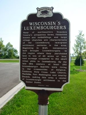 Wisconsin’s Luxembourgers Marker image. Click for full size.