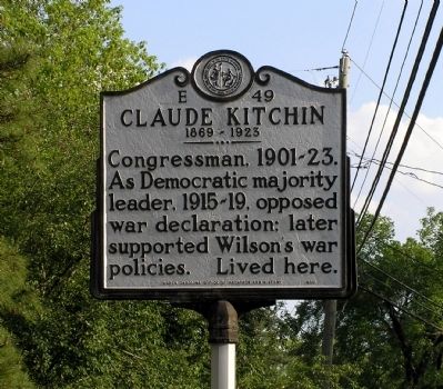 Claude Kitchin Marker. Click for full size. Claude Kitchin Marker image. Click for full size.